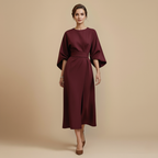 Elegante Effen Jurk met Vleermuismouwen Jelle Jora Mode