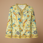 Dames casual boho bloemenblouse met uitlopende mouwen Jelle Jora Mode
