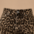 Dames denimshort met luipaardprint Jelle Jora Mode