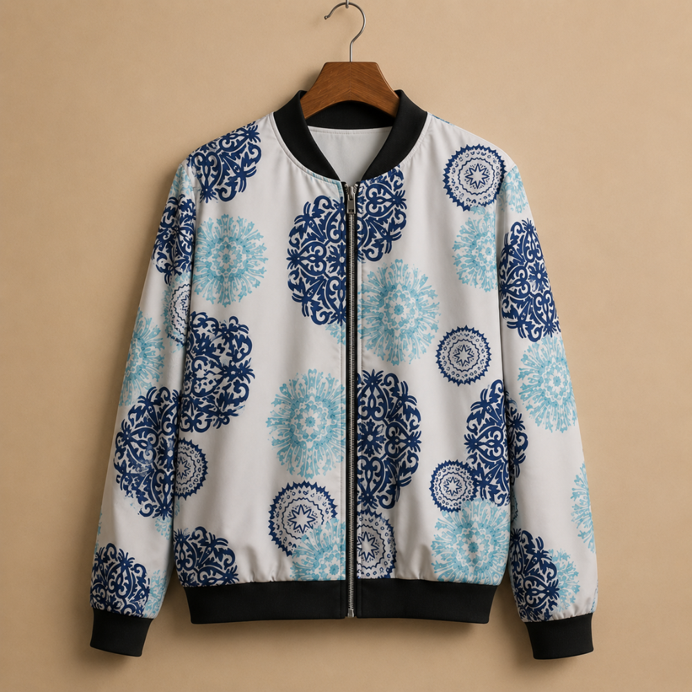 Casual bomberjack met bloemen print Jelle Jora Mode