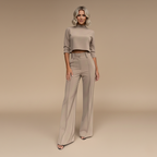 Tweedelige crop top en wijde broek voor dames Jelle Jora Mode