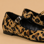 Damesschoenen met drie gespen en luipaardprint Jelle Jora Mode