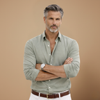 Heren slim fit overhemd met lange mouwen en knopen Jelle Jora Mode