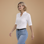 Damesblouse met V-hals en borduursels voor de zomer Jelle Jora Mode