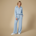 Dames set met lange mouwen en rits en wijde broekspijpen Jelle Jora Mode