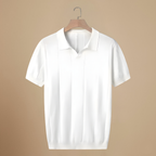 Heren gebreide slim fit polo met korte mouwen Jelle Jora Mode