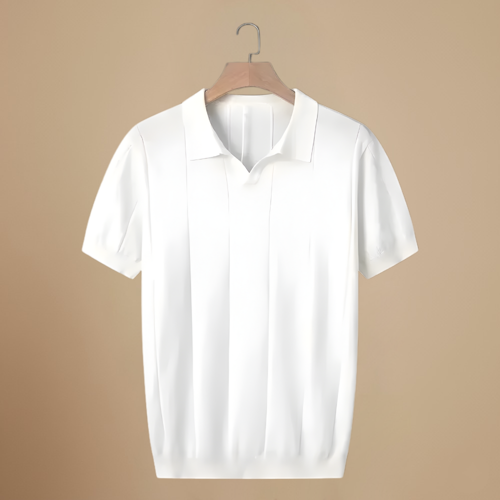 Heren gebreide slim fit polo met korte mouwen Jelle Jora Mode