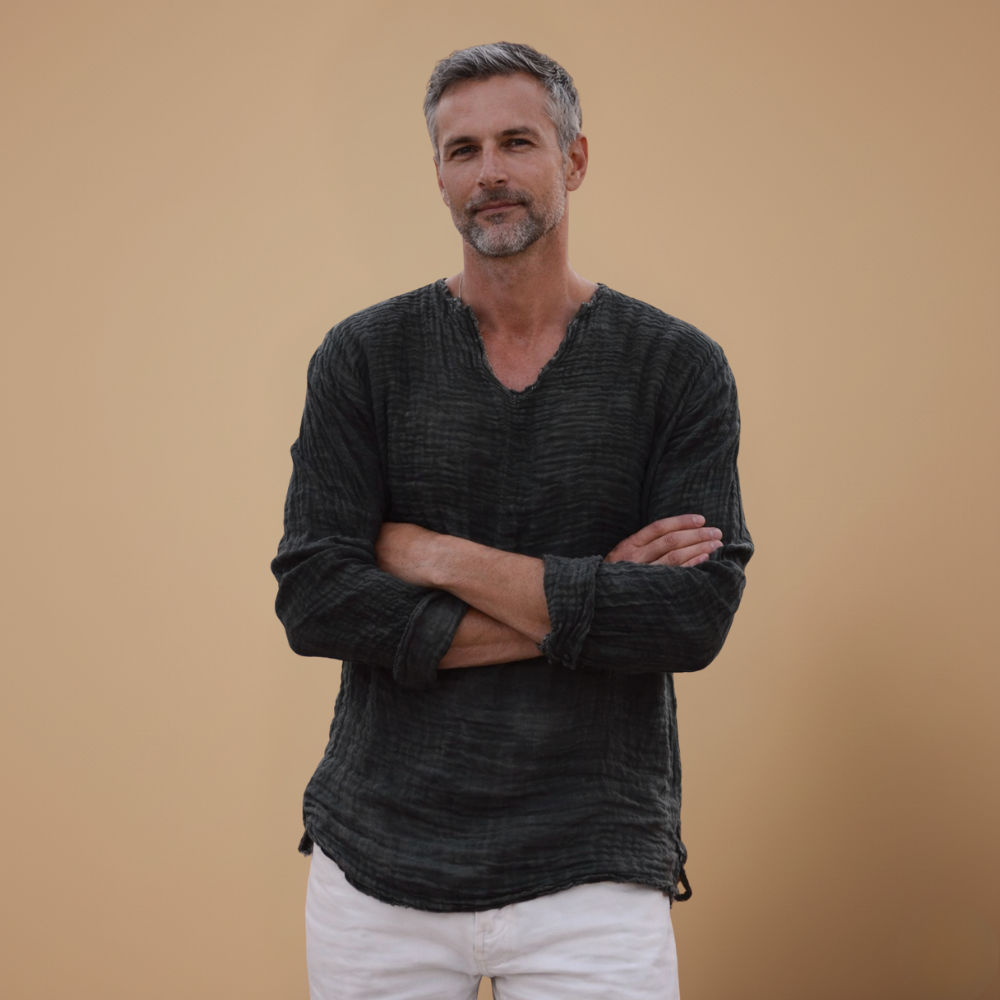Heren casual T-shirt met lange mouwen voor de zomer Jelle Jora Mode