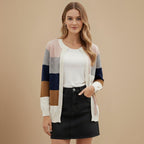 Veelkleurige Gestreepte Gebreide Vestjas Jelle Jora Mode