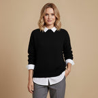 Zachte gebreide damespullover met ronde hals Jelle Jora Mode