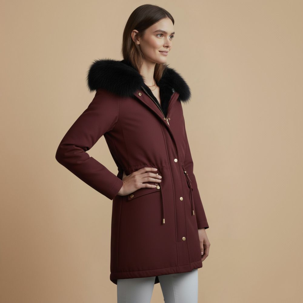 Slim Thermal Nepbont Capuchon voor Dames Jelle Jora Mode