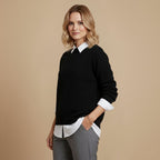 Zachte gebreide damespullover met ronde hals Jelle Jora Mode