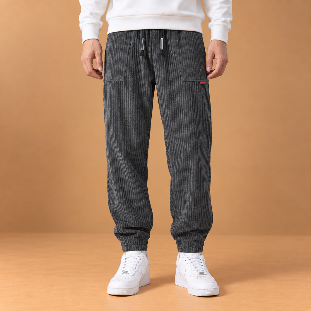 Heren baggy joggingbroek van corduroy Jelle Jora Mode