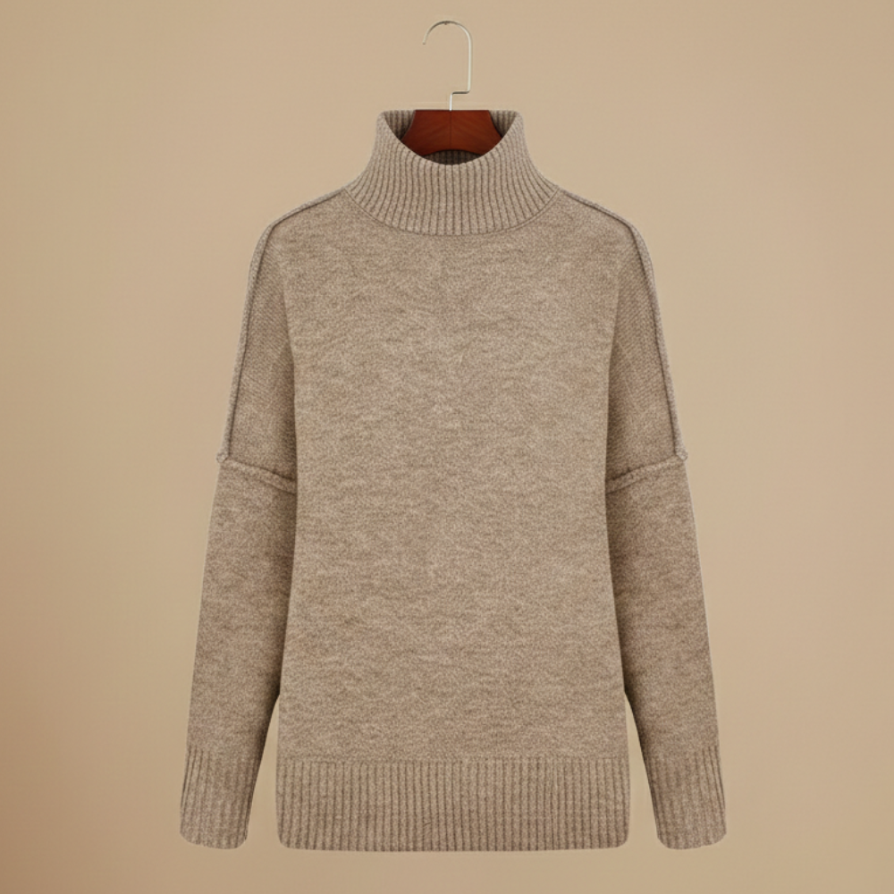 Dikke gebreide broek met hoge kraag voor dames Jelle Jora Mode