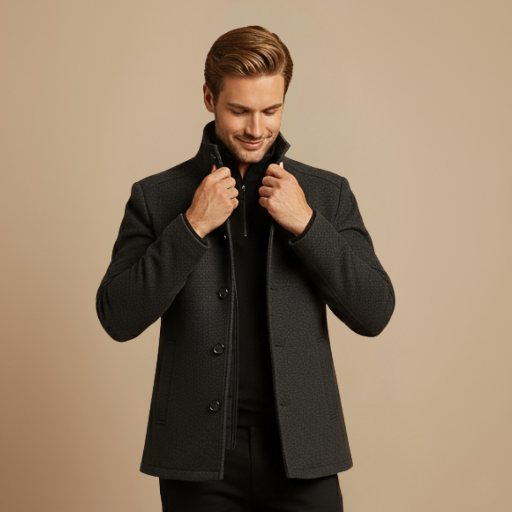 Lange Winterjas met Hoge Kraag en Isolatie Jelle Jora Mode