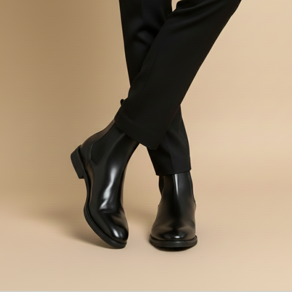 Klassieke leren Chelsea-laarzen voor heren Jelle Jora Mode