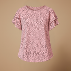 Dames elegante blouse met korte mouwen en print Jelle Jora Mode
