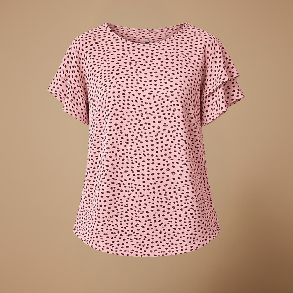Dames elegante blouse met korte mouwen en print Jelle Jora Mode