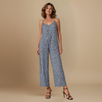 Dames casual jumpsuit met luipaardprint en wijde pijpen Jelle Jora Mode