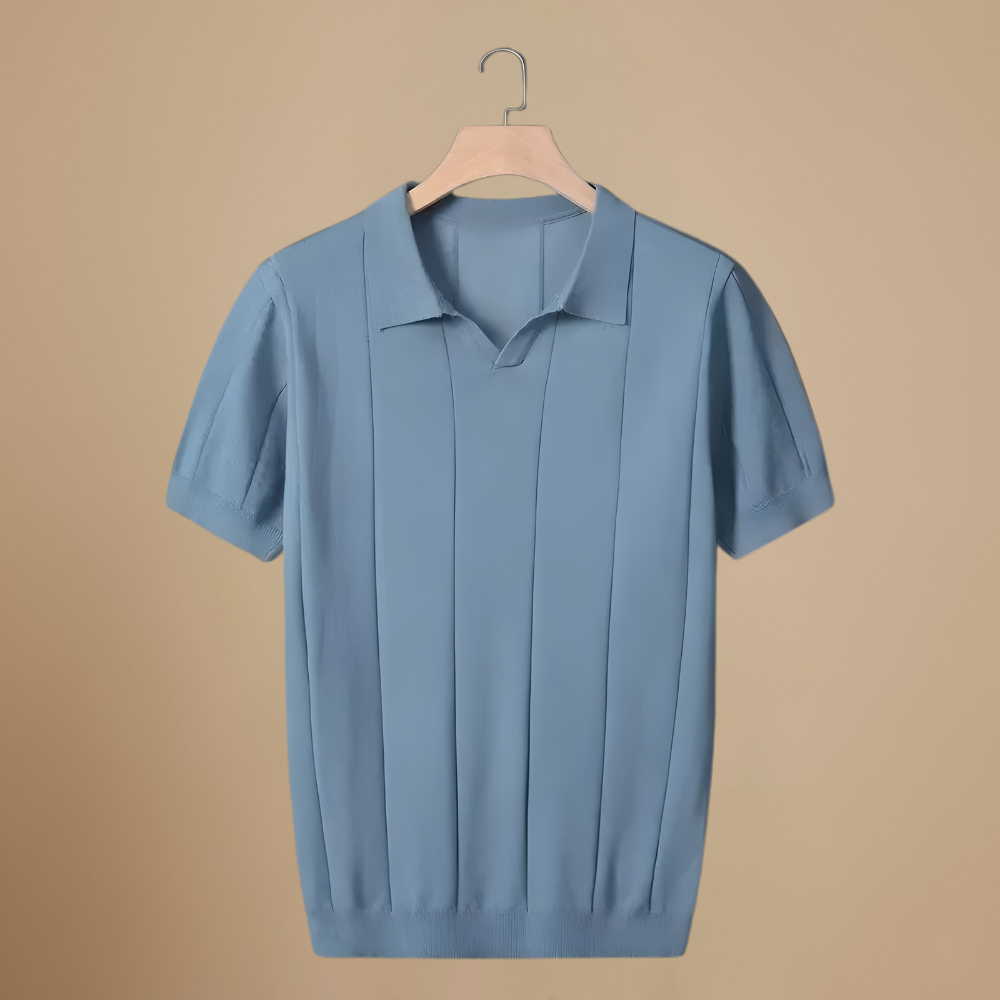 Heren gebreide slim fit polo met korte mouwen Jelle Jora Mode
