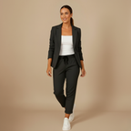 Effen kleurige kantoorpak blazer en joggingbroek set Jelle Jora Mode
