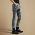 Slanke broek in bikerstijl Jelle Jora Mode