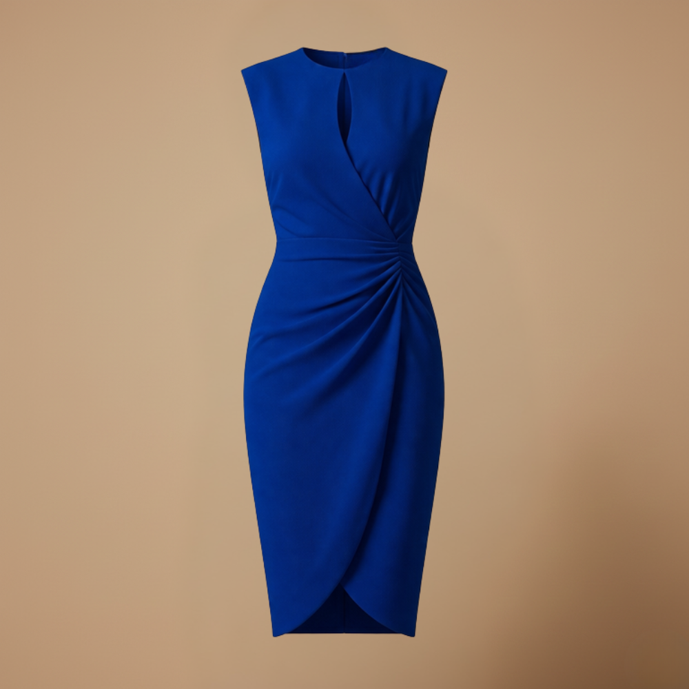Dames casual geplooide mouwloze midi jurk Jelle Jora Mode