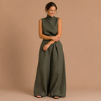 Dames elegante mouwloze set met coltrui en broek Jelle Jora Mode
