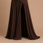 Dames strapless maxi-jurk met hoge split Jelle Jora Mode