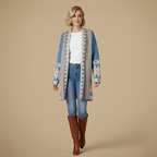 Dames halflang open gebreid vest Jelle Jora Mode