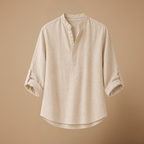 Heren casual blouse met V-hals en lange mouwen Jelle Jora Mode