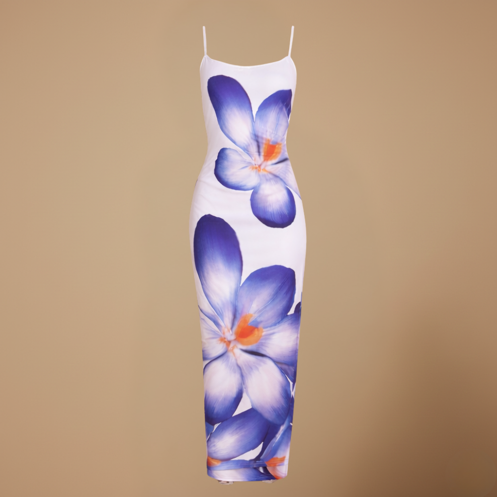 Dames maxi-jurk met bloemenprint mouwloze zomerjurk Jelle Jora Mode