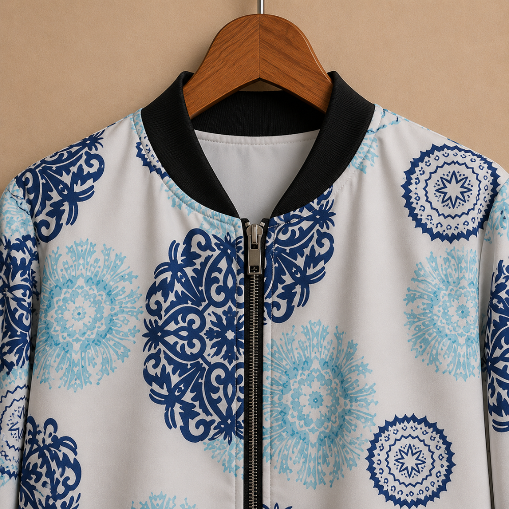 Casual bomberjack met bloemen print Jelle Jora Mode