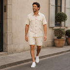 Heren zomerset met casual cargoshorts Jelle Jora Mode