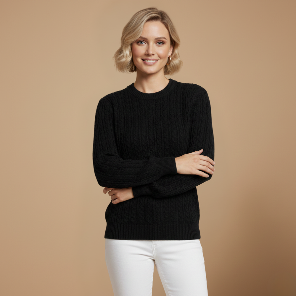 Dames trui met lange mouwen en kabeltjes Jelle Jora Mode