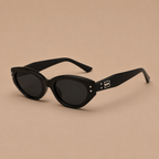 Dames retro cat-eye zonnebril in zwart Jelle Jora Mode