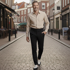 Herenbroek met hoge taille en rechte pijpen Jelle Jora Mode