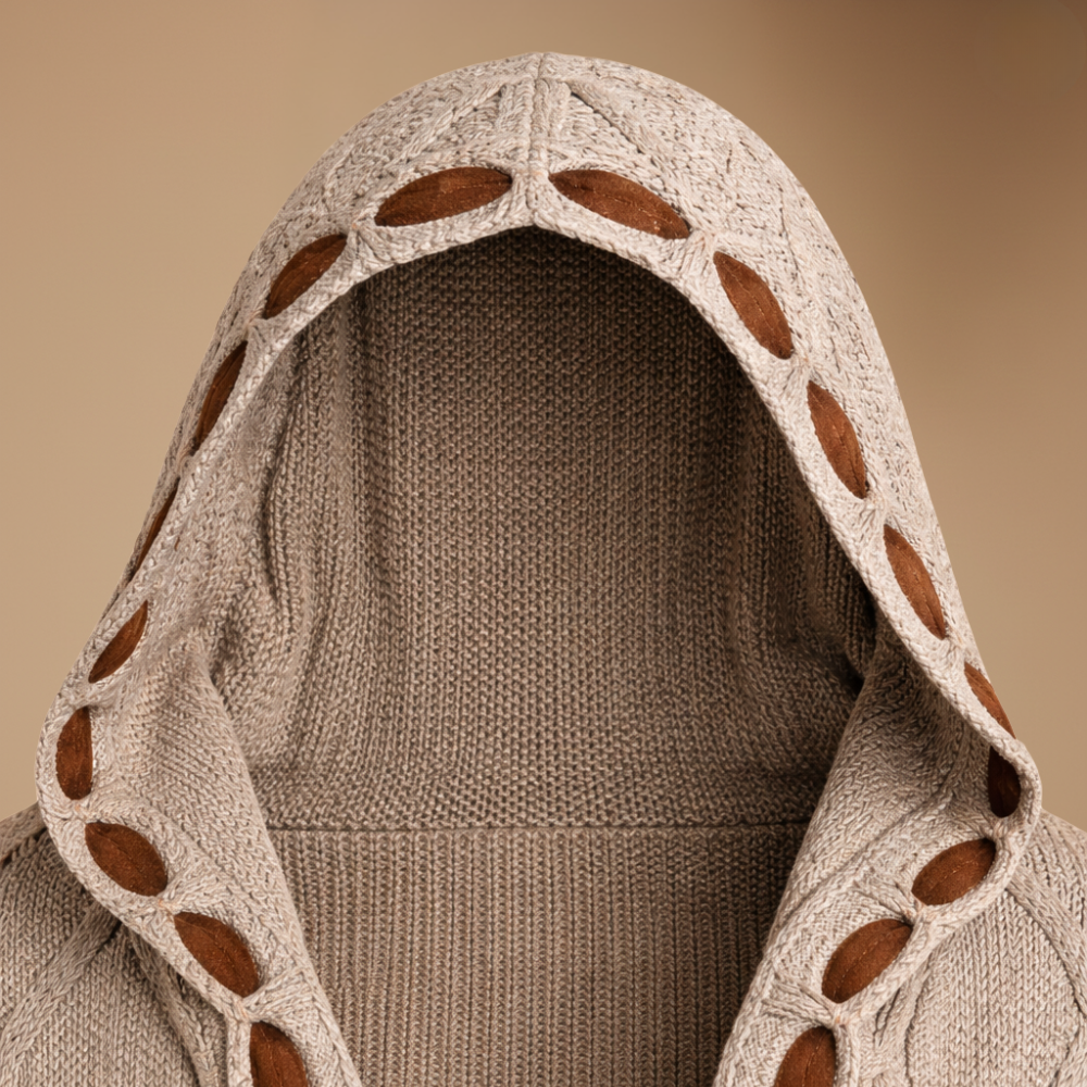 Oversized lange gebreide vestjas met capuchon voor dames Jelle Jora Mode