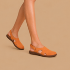 Dames platte sandalen met uitsnijdingen en slingback Jelle Jora Mode