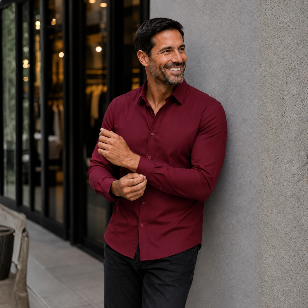 Heren stretch blouse in business casual-stijl Jelle Jora Mode