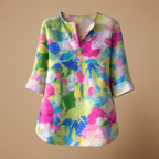 Damesblouse met bloemenprint en V-hals Jelle Jora Mode