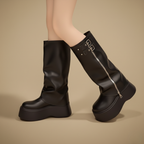 Lange winterlaarzen met plateauzool voor dames Jelle Jora Mode