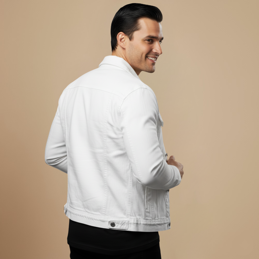 Casual Gewassen Denim Jasje voor Heren Jelle Jora Mode