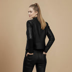 Dames Cropped Leren Look Jas Jelle Jora Mode