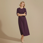 Dames elegante jurk met relaxte pasvorm