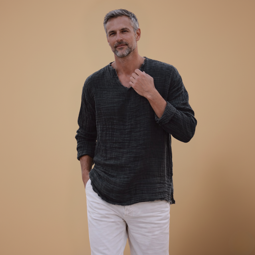 Heren casual T-shirt met lange mouwen voor de zomer Jelle Jora Mode
