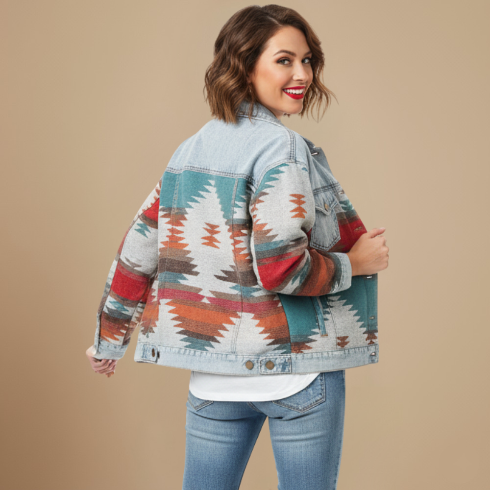 Denim Patchwork Jasje in Retrostijl Jelle Jora Mode