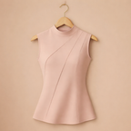 Elegante effen mouwloze top met ronde hals Jelle Jora Mode