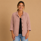 Damesblouse met omgeslagen kraag en knoopsluiting aan de voorkant Jelle Jora Mode