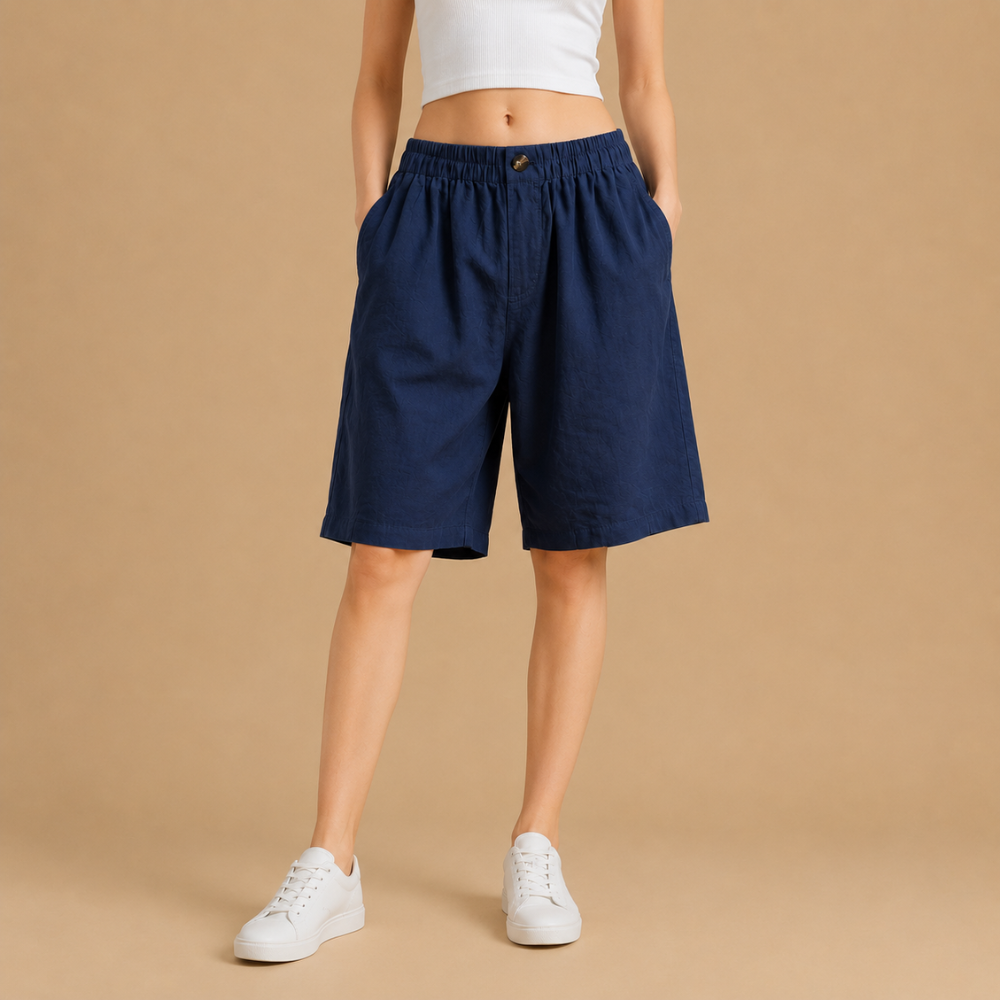 Dames bermudashorts met elastische tailleband Jelle Jora Mode